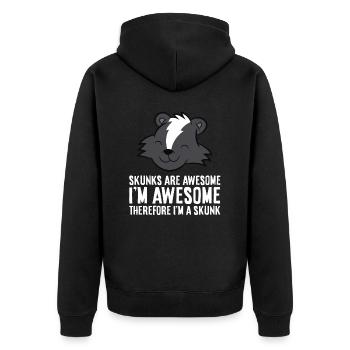 Les mouffettes sont géniales. Je suis génial Donc je suis un - Veste à capuche bio Premium Unisexe - noir - Dos - Nico (187cm)