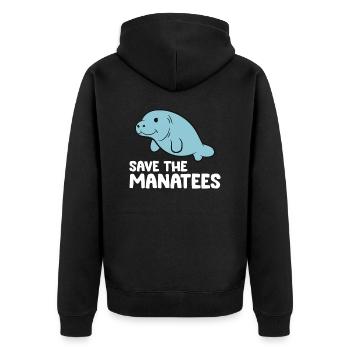 Manatees Ocean Sea Animal Save The Manatees - Unisex Premium Organic Zip Hoodie - black - Back - Nico (187cm)
