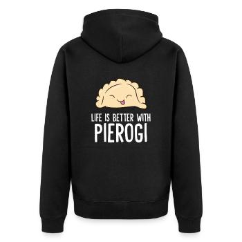 La vie est meilleure avec Pierogi Polish Dumplings - Veste à capuche bio Premium Unisexe - noir - Dos - Nico (187cm)