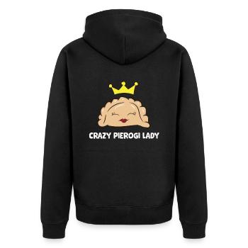 Polonais Pierogi Pologne Crazy Pierogi Lady - Veste à capuche bio Premium Unisexe - noir - Dos - Nico (187cm)