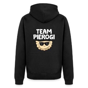 Pologne Pierogi Team Pierogi - Veste à capuche bio Premium Unisexe - noir - Dos - Nico (187cm)