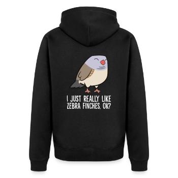 Amateurs de pinsons zèbres J’aime juste les pinsons zèbres - Veste à capuche bio Premium Unisexe - noir - Dos - Nico (187cm)