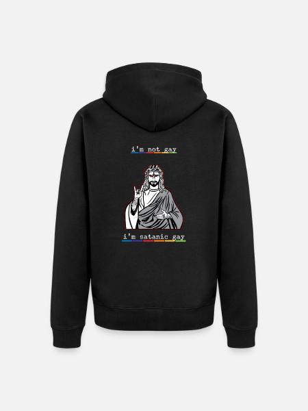 Jeg er ikke homofil Jeg er satanisk homofil jeg LHBT - Premium økologisk unisex-hettejakke - svart