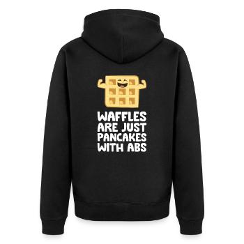 Les gaufres ne sont que des crêpes avec des gaufres drôles d’abdos - Veste à capuche bio Premium Unisexe - noir - Dos - Nico (187cm)