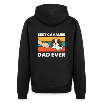 Best Cavalier Dad Ever Cavalier King Charles - Unisex Premium Organic Zip Hoodie - black - Back - Nico (187cm)