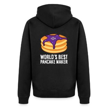 Pancakes Petit déjeuner Matin Meilleur du monde - Veste à capuche bio Premium Unisexe - noir - Dos - Nico (187cm)