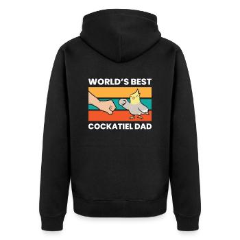 Cockatiel Parrot Papa Meilleur du monde - Veste à capuche bio Premium Unisexe - noir - Dos - Nico (187cm)