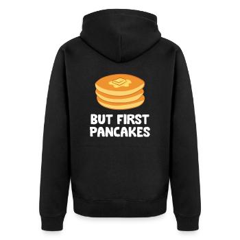 Crêpes au beurre Petit déjeuner Mais d’abord - Veste à capuche bio Premium Unisexe - noir - Dos - Nico (187cm)