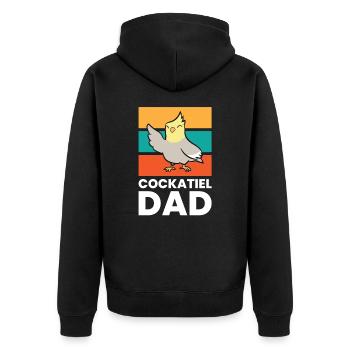 Cockatiel Papa Cockatiel Perroquet Mignon Cockatiel Oiseau - Veste à capuche bio Premium Unisexe - noir - Dos - Nico (187cm)