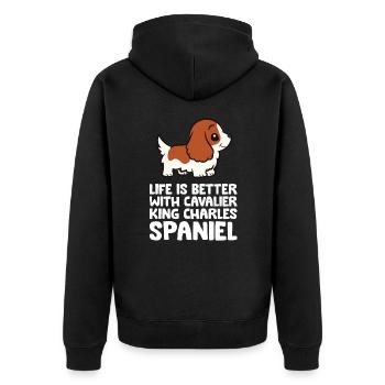 La vie est meilleure avec un roi cavalier - Veste à capuche bio Premium Unisexe - noir - Dos - Nico (187cm)