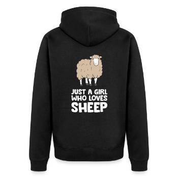 Just a Girl Who Loves Sheep Sheep Farm Animal - Unisex Premium Organic Zip Hoodie - black - Back - Nico (187cm)