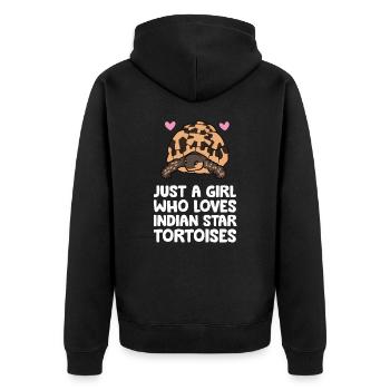 Nur ein Mädchen, das indische Sternschildkröten - Unisex Premium Bio Zip Hoodie - Schwarz - Hinten - Nico (187cm)