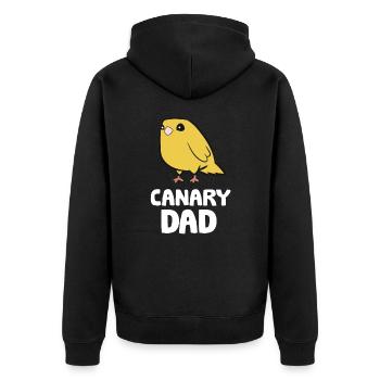Kanarienvogel Papa Lustig Gelb Kanarienvogel Papa - Unisex Premium Bio Zip Hoodie - Schwarz - Hinten - Nico (187cm)