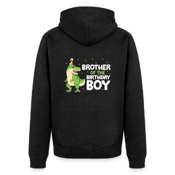 Frère de l’enfant d’anniversaire Dinosaur - Veste à capuche bio Premium Unisexe - noir - Dos - Nico (187cm)