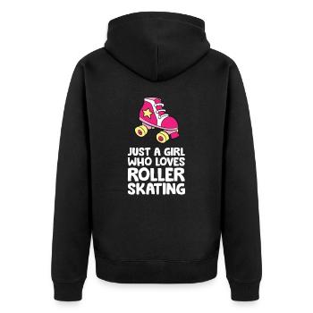 Just a Girl Who Loves Roller Skating - Unisex Premium Organic Zip Hoodie - black - Back - Nico (187cm)