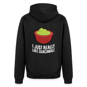 J’aime vraiment l’avocat guacamole - Veste à capuche bio Premium Unisexe - noir - Dos - Nico (187cm)