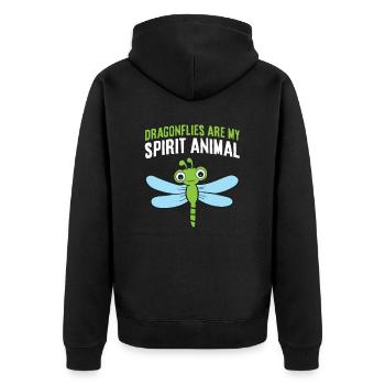 Dragonflies Are My Spirit Animal Funny Dragonfly - Unisex Premium Organic Zip Hoodie - black - Back - Nico (187cm)
