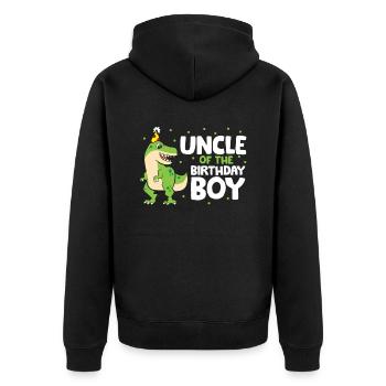 Oncle de l’enfant d’anniversaire Dinosaur - Veste à capuche bio Premium Unisexe - noir - Dos - Nico (187cm)