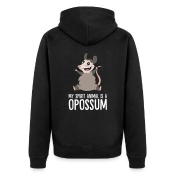 Mein Geist Tier ist ein Oppossum Niedliche Opossum - Unisex Premium Bio Zip Hoodie - Schwarz - Hinten - Nico (187cm)