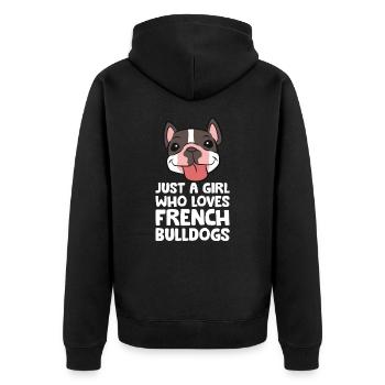 Juste une fille qui aime Français bouledogues - Veste à capuche bio Premium Unisexe - noir - Dos - Nico (187cm)