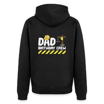 Construction Birthday Party Dad Of The Birthday - Unisex Premium Bio Zip Hoodie - Schwarz - Hinten - Nico (187cm)