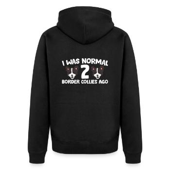 J’étais normal avant 2 Border Collies - Veste à capuche bio Premium Unisexe - noir - Dos - Nico (187cm)