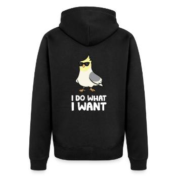 Cockatiel Parrot Bird Je fais ce que je fais - Veste à capuche bio Premium Unisexe - noir - Dos - Nico (187cm)
