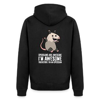 Les opossums sont géniaux Je suis génial donc je suis un - Veste à capuche bio Premium Unisexe - noir - Dos - Nico (187cm)