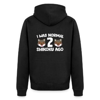 I Was Normal 2 Shikoku Ago Japan Dog Kochi-Ken - Unisex Premium Organic Zip Hoodie - black - Back - Nico (187cm)