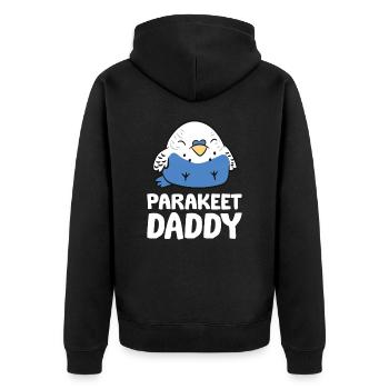 Perruche Papa Perruche Drôle - Veste à capuche bio Premium Unisexe - noir - Dos - Nico (187cm)