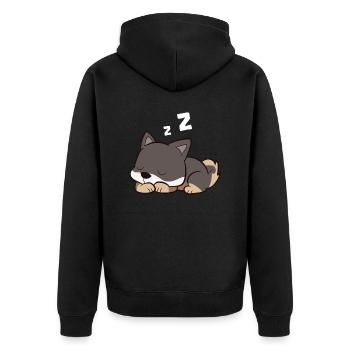 Shikoku Chien Endormi Kochi-Ken Chien Japon - Veste à capuche bio Premium Unisexe - noir - Dos - Nico (187cm)
