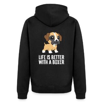Boxer Dog Owner La vie est meilleure avec un - Veste à capuche bio Premium Unisexe - noir - Dos - Nico (187cm)
