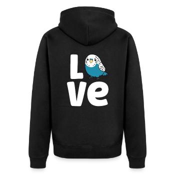 Perruche Oiseau Amour Perruche Mignonne - Veste à capuche bio Premium Unisexe - noir - Dos - Nico (187cm)