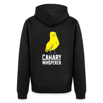 Kanarienvogelliebhaber Niedlicher Kanarienvogel - Unisex Premium Bio Zip Hoodie - Schwarz - Hinten - Nico (187cm)