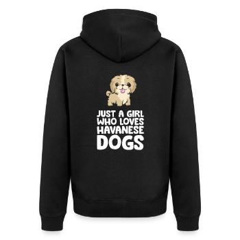 Just a Girl Who Loves Havanese Dogs - Unisex Premium Organic Zip Hoodie - black - Back - Nico (187cm)