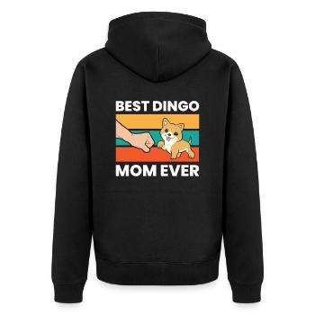 Australian Dingo Dog Mama Best Dingo Mom Ever - Unisex Premium Organic Zip Hoodie - black - Back - Nico (187cm)