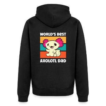 MeilleurS Mondes Axolotl Papa Père Papa Drôle Axolotl - Veste à capuche bio Premium Unisexe - noir - Dos - Nico (187cm)