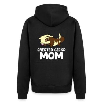 Crested Gecko Mom Lizard Reptile Mother Crested - Unisex Premium Organic Zip Hoodie - black - Back - Nico (187cm)