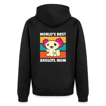 MeilleurS Mondes Axolotl Maman Mère Maman Drôle Axolotl - Veste à capuche bio Premium Unisexe - noir - Dos - Nico (187cm)