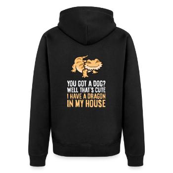 Bearded Dragon Owner Bearded Dragon Pet Bearded - Unisex Premium Organic Zip Hoodie - black - Back - Nico (187cm)