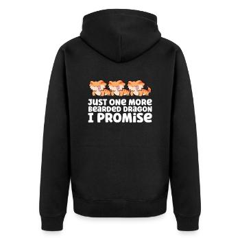 Nur noch eine Bartagame Ich verspreche - Unisex Premium Bio Zip Hoodie - Schwarz - Hinten - Nico (187cm)