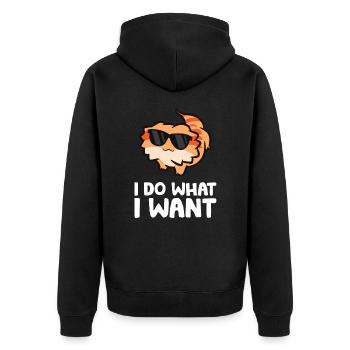 I Do What I Want Reptile Lizard Funny Bearded - Unisex Premium Organic Zip Hoodie - black - Back - Nico (187cm)