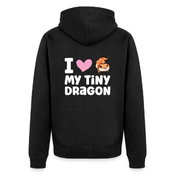 Ich liebe meinen kleinen Drachen Reptil Pogona - Unisex Premium Bio Zip Hoodie - Schwarz - Hinten - Nico (187cm)