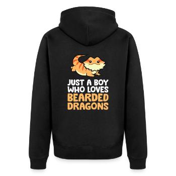 Juste un garçon qui aime les dragons barbus - Veste à capuche bio Premium Unisexe - noir - Dos - Nico (187cm)