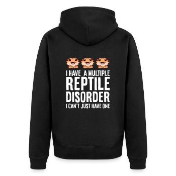 I Have Multiple Reptile Disorder I Can't Just - Unisex Premium Organic Zip Hoodie - black - Back - Nico (187cm)