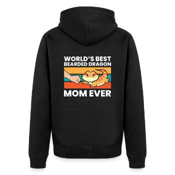 World's Best Bearded Dragon Mom Ever - Unisex Premium Organic Zip Hoodie - black - Back - Nico (187cm)