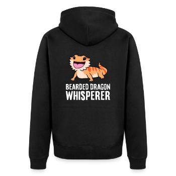 Bartagamenflüsterer Reptilienliebhaber Bartagame - Unisex Premium Bio Zip Hoodie - Schwarz - Hinten - Nico (187cm)