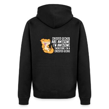 Crested Geckos Are Awesome Im Awesome Im A - Unisex Premium Organic Zip Hoodie - black - Back - Nico (187cm)