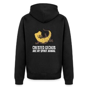 Crested Geckos Are My Spirit Animal Pet Crested - Unisex Premium Organic Zip Hoodie - black - Back - Nico (187cm)