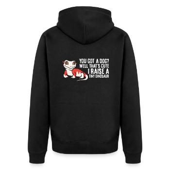 You Got A Dog? That's Cute I Raise A Dinosaur - Unisex Premium Organic Zip Hoodie - black - Back - Nico (187cm)